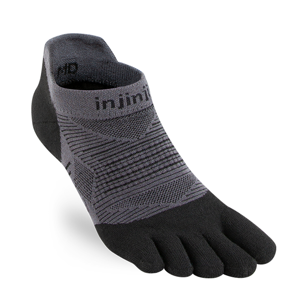 Injinji Black no show toe socks